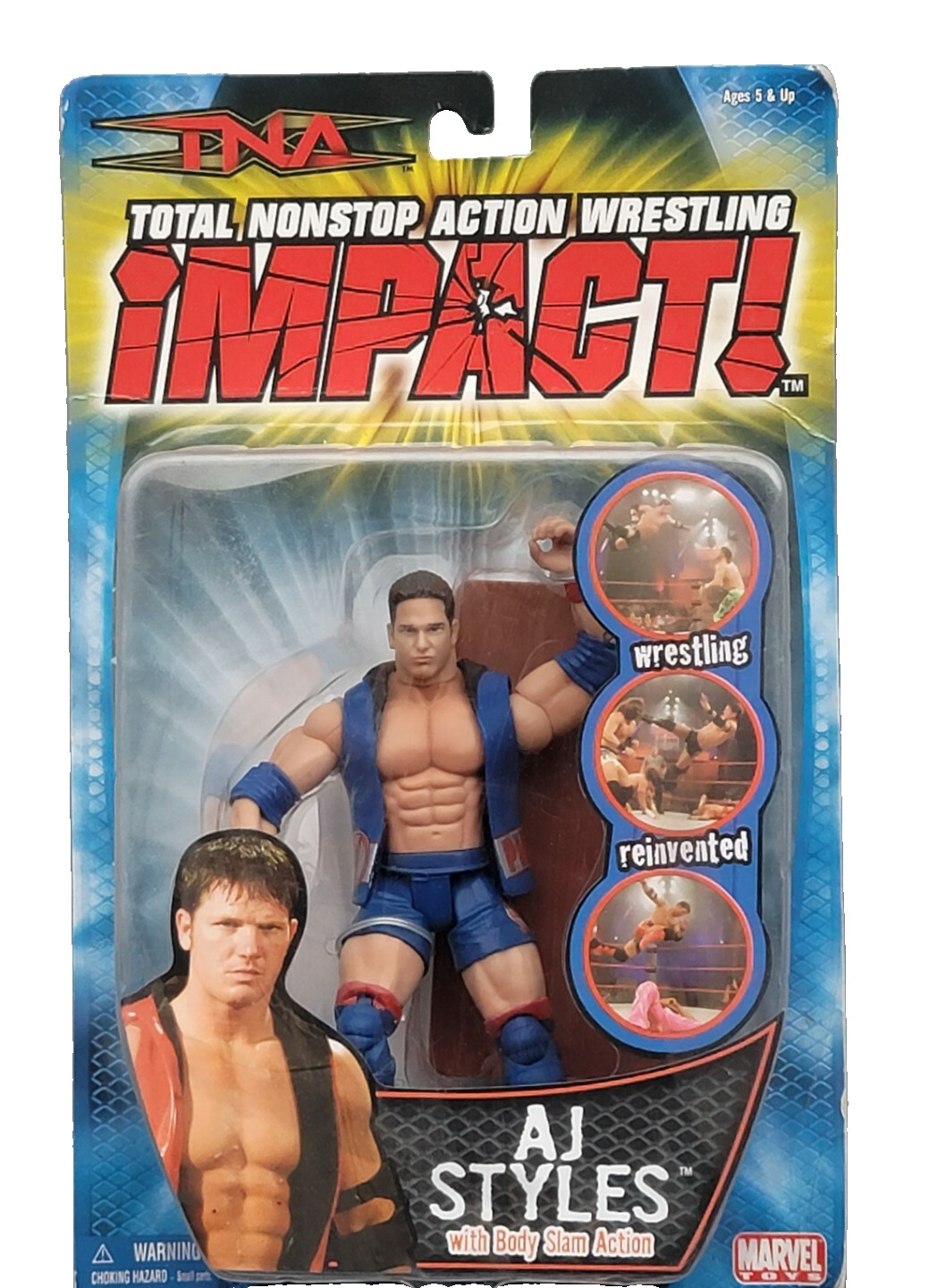 wwe tna wwf ljn classic superstars blu scuro stile aj wrestling figure