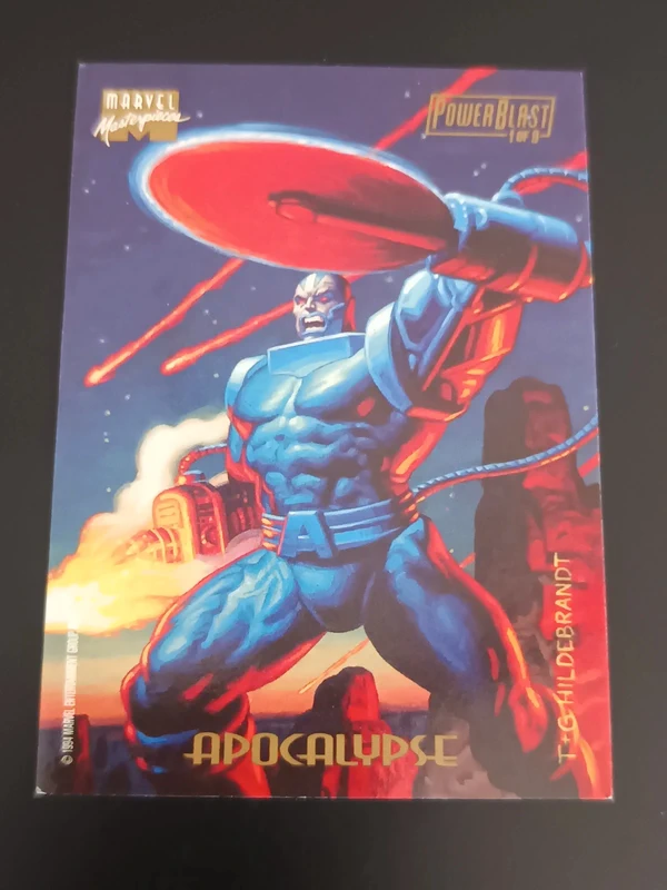 marvel card 1995 marvel masterpieces powerblast apocalypse 1/9 edizione originale