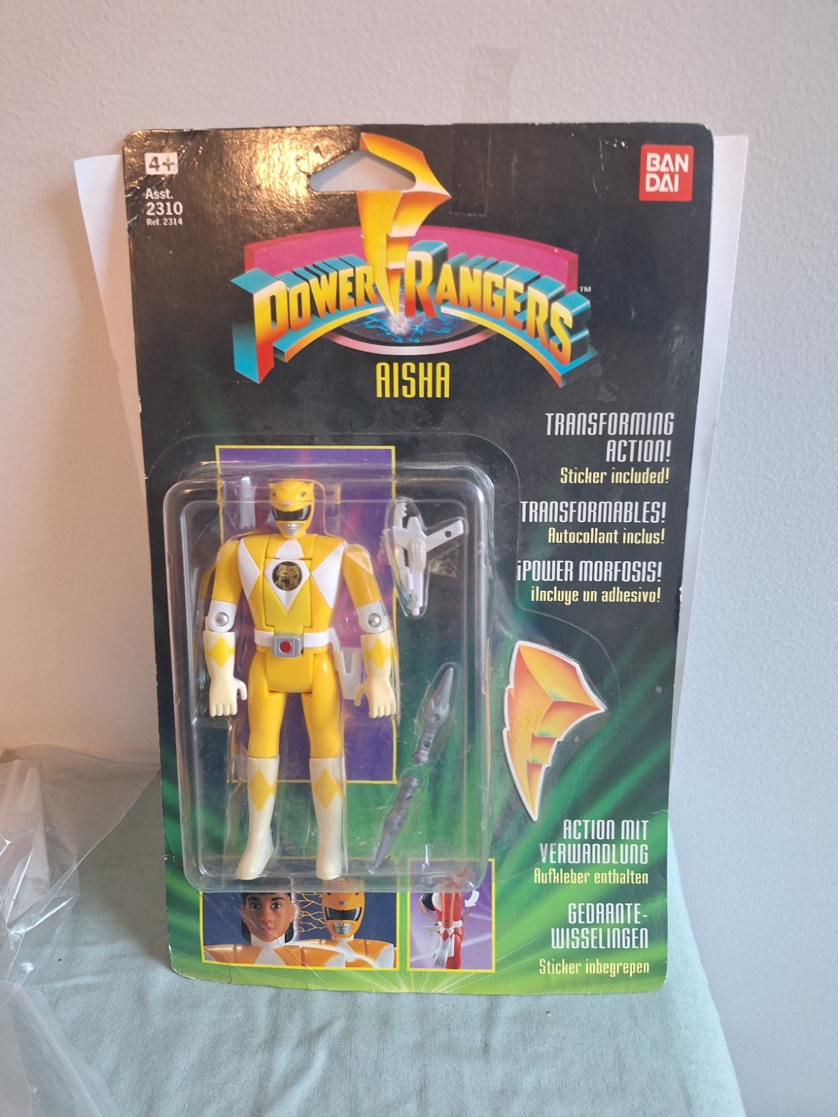 1993 Aisha MOC Mighty Morphin Power Rangers Morphin Flip Head Figure Bandai 1995