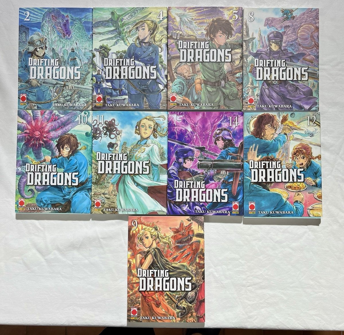 Lotto 9 Volumi "Drifting Dragons" di Taku Kuwabara (Planet Manga / Panini)