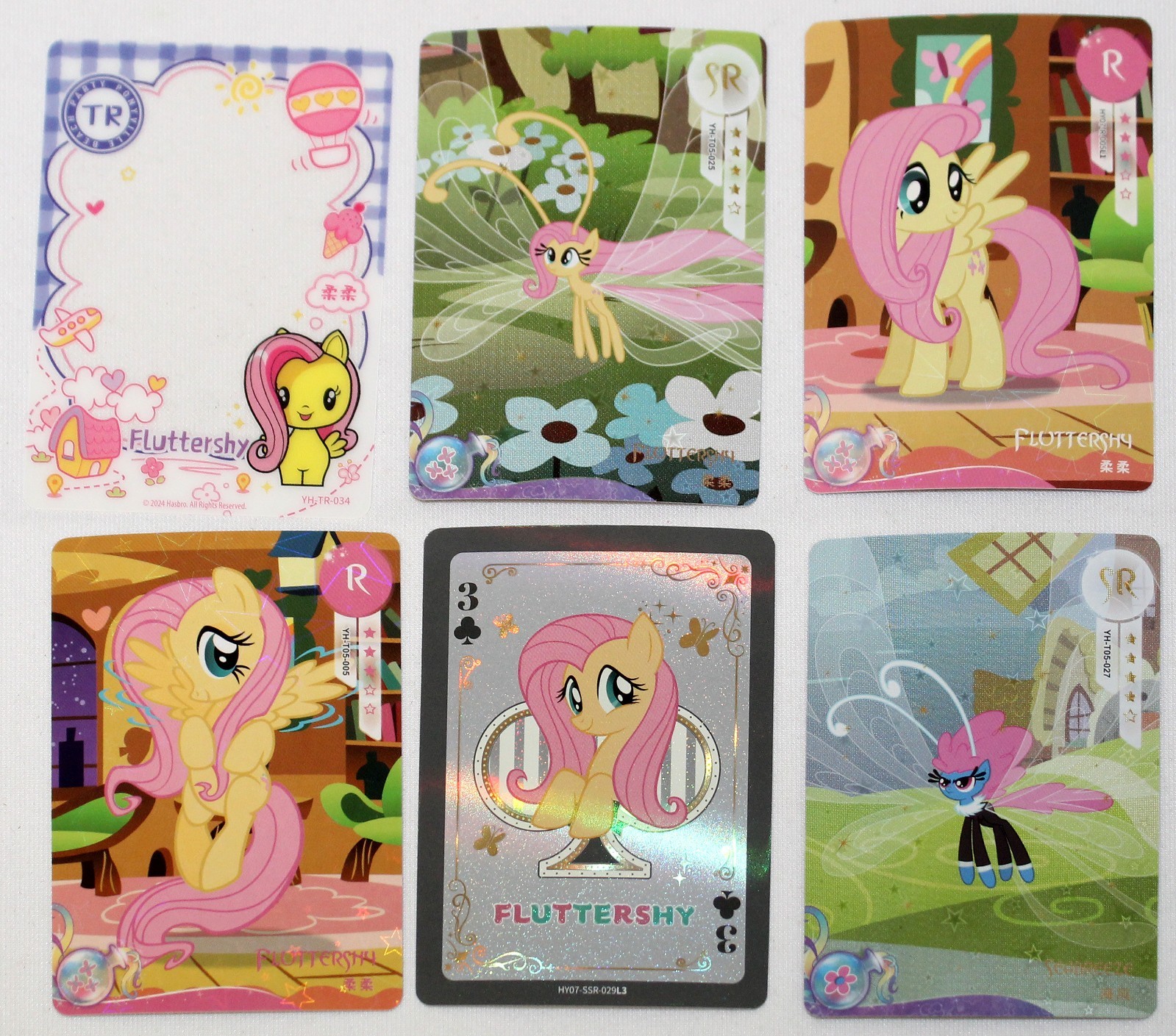 Lotto 6 carte MY LITTLE PONY Kayou FLUTTERSHY R SR TR SSR YH HY