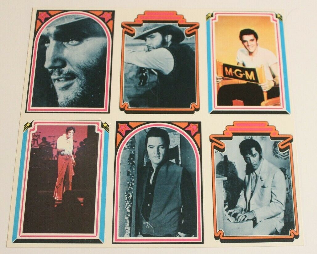 Vintage Elvis Presley Trading card Uncut Sheet of 6 Cards 1978 #13 el1