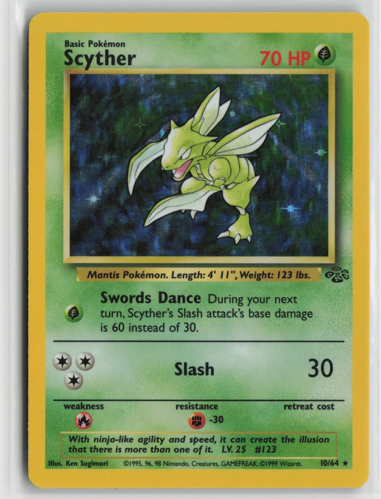 Scyther (10) Holo Rare Unlimited Holo JU 10/64 MP