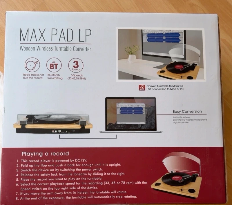 Plattenspieler Bluetooth – Vinyl zu MP3