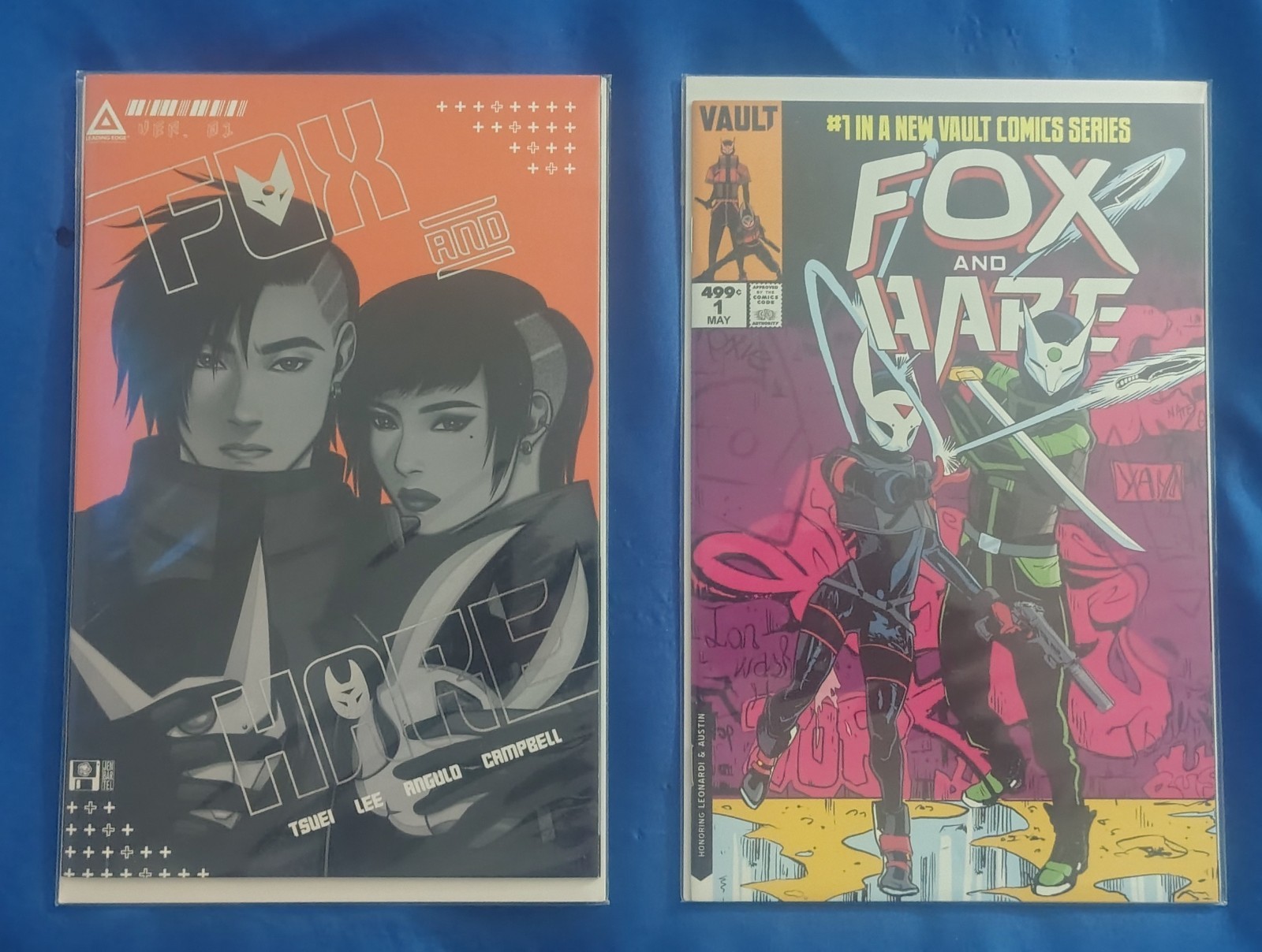 Fox and Hare #1 Vault Jen Bartel 1:100 Deluxe Foil Variant e rara variante quasi nuovo