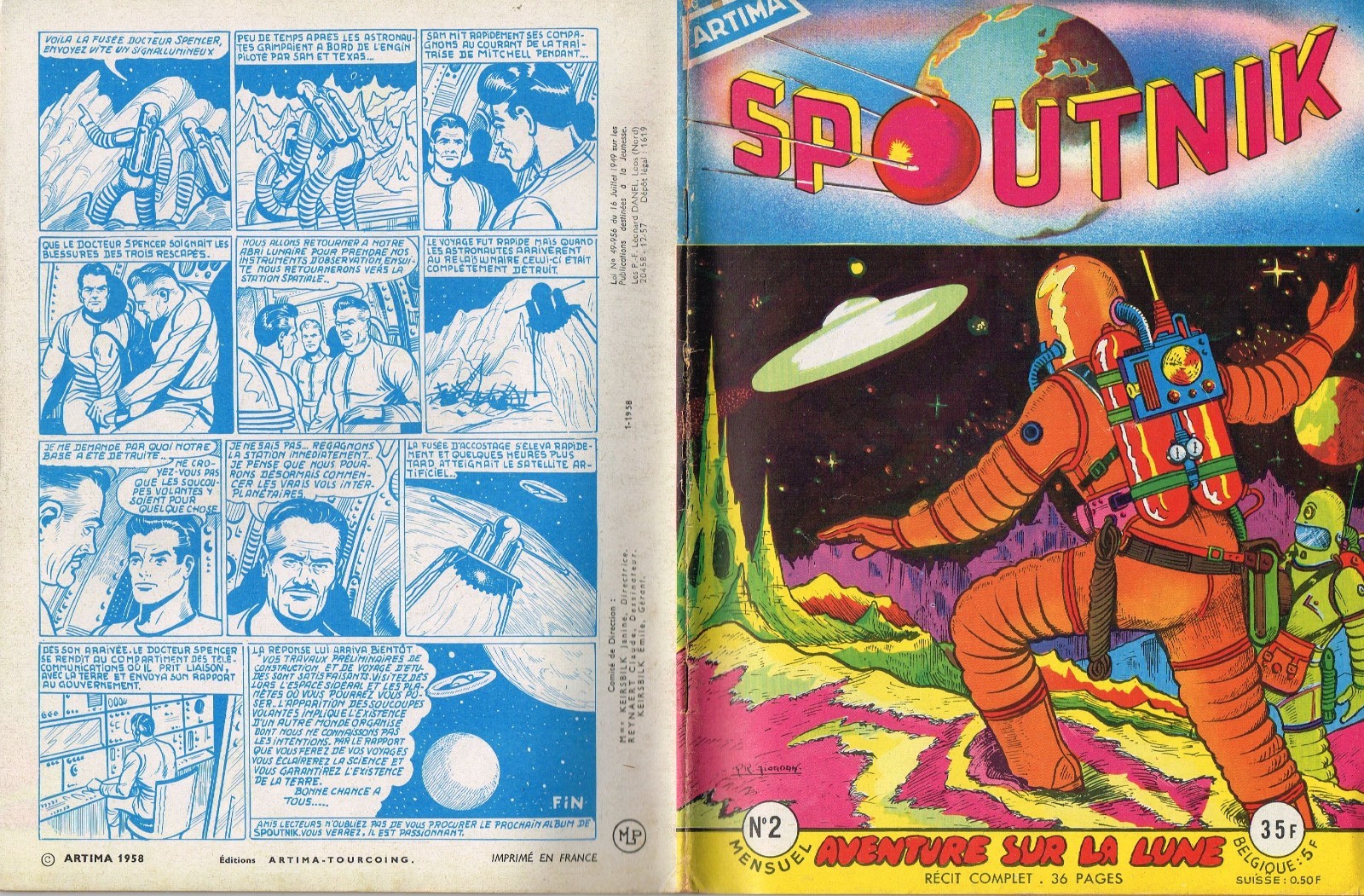 SPOUTNIK numéro 2   ARTIMA 1958 TBE