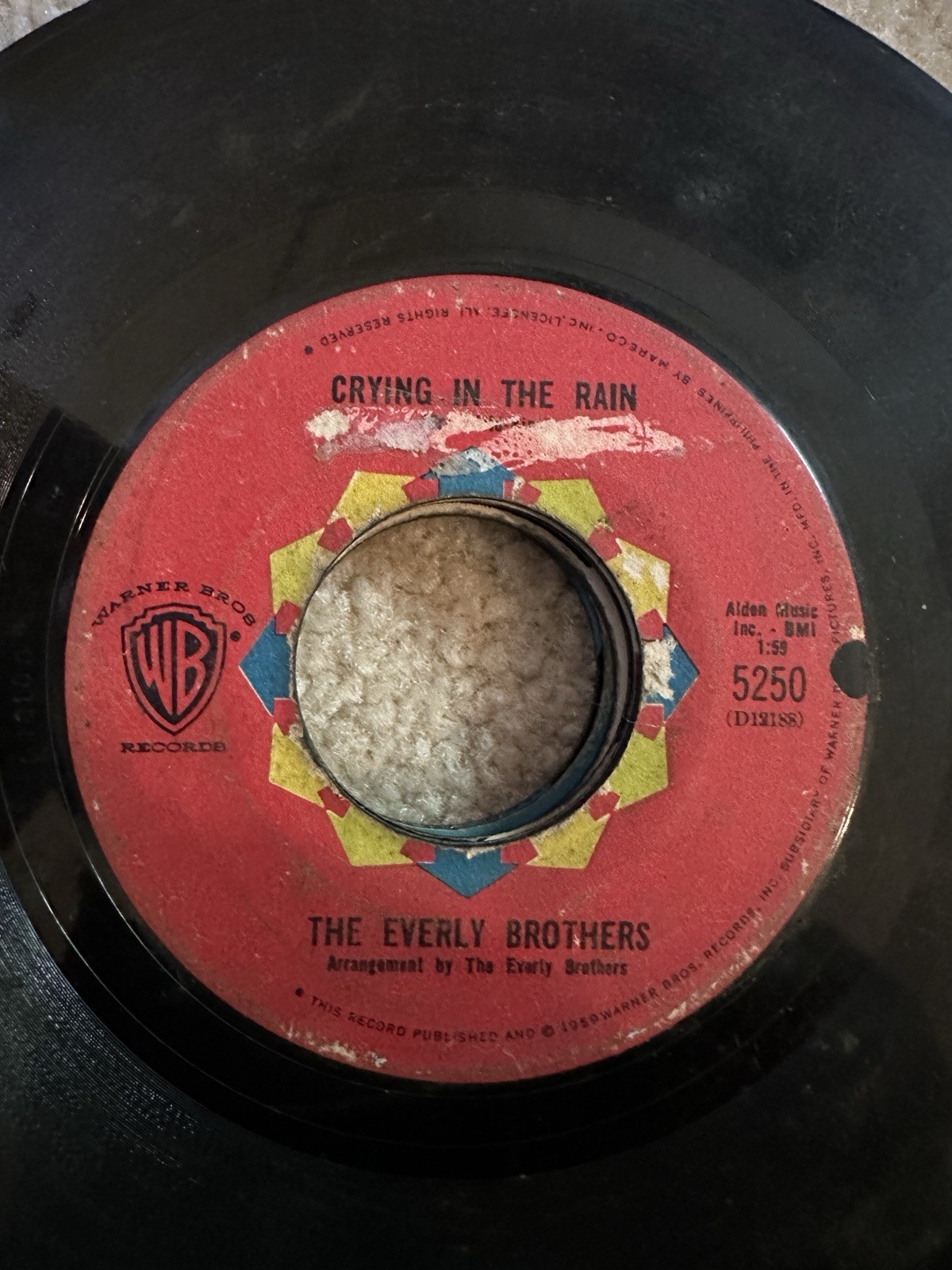 The Everly Brothers 45 rpm Philippines 7" Crying In The Rain
