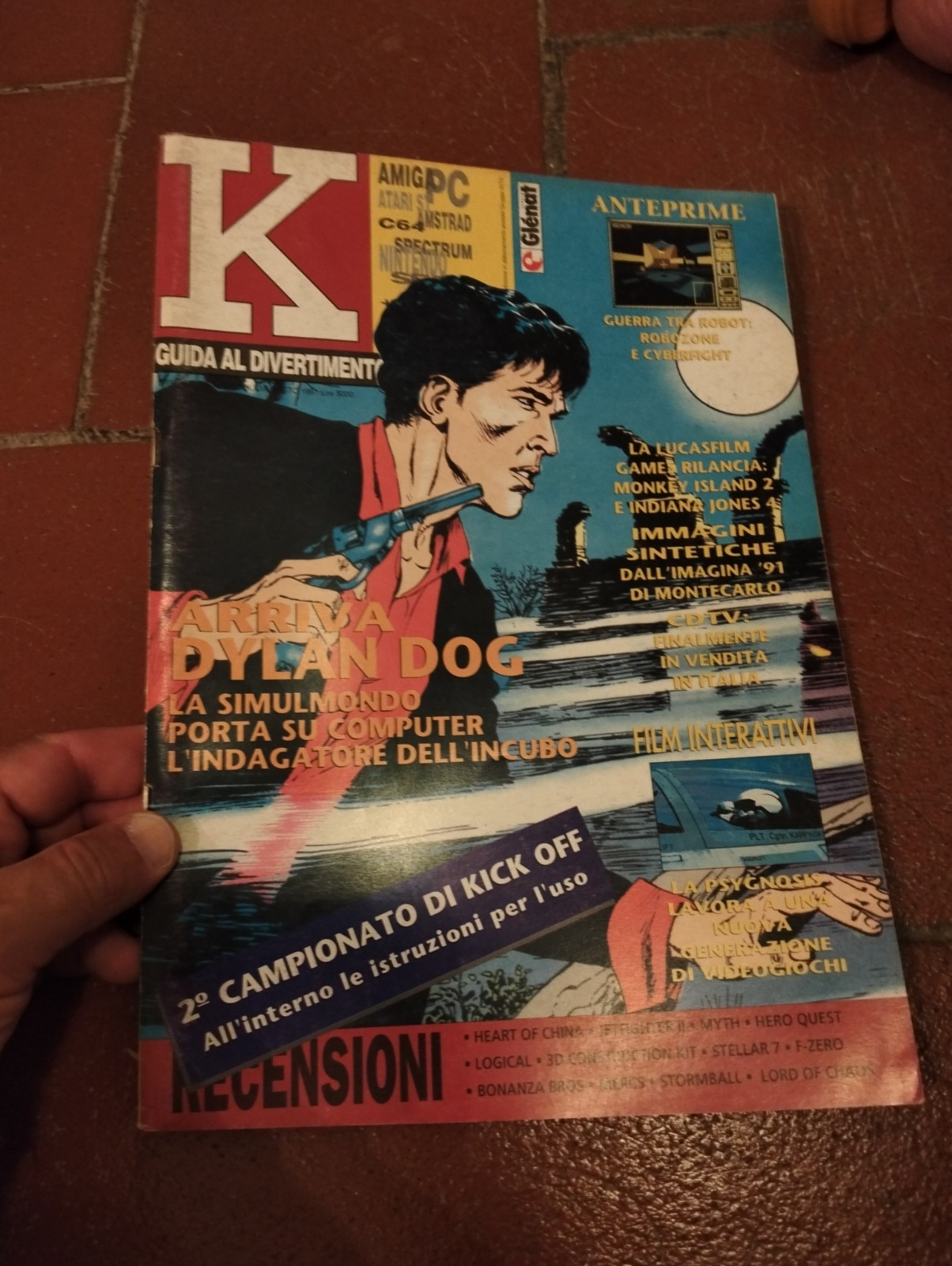 Dylan Dog Su Rivista Di Retrogaming K 1991 N. 30 Anno III Eccellenti Condizioni