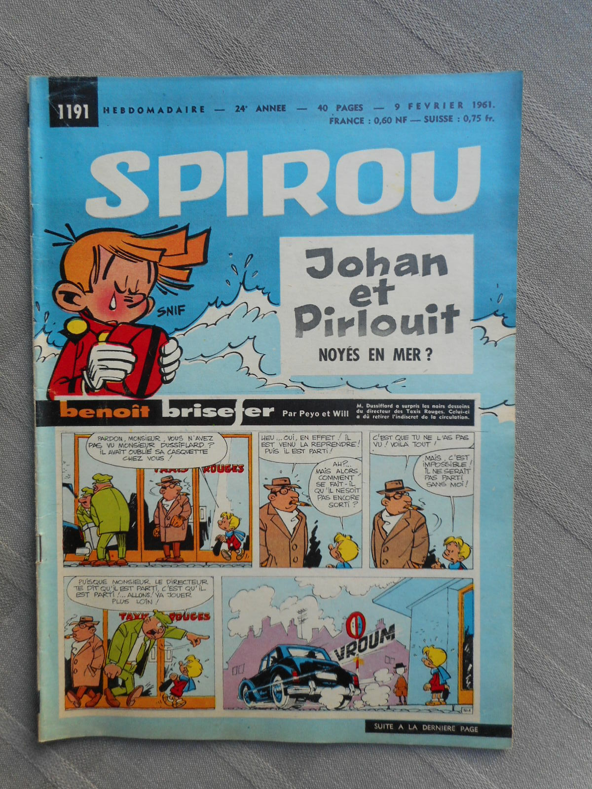 Hebdo Il Giornale Di Spirou N°1191 1961 In Buone Condizioni