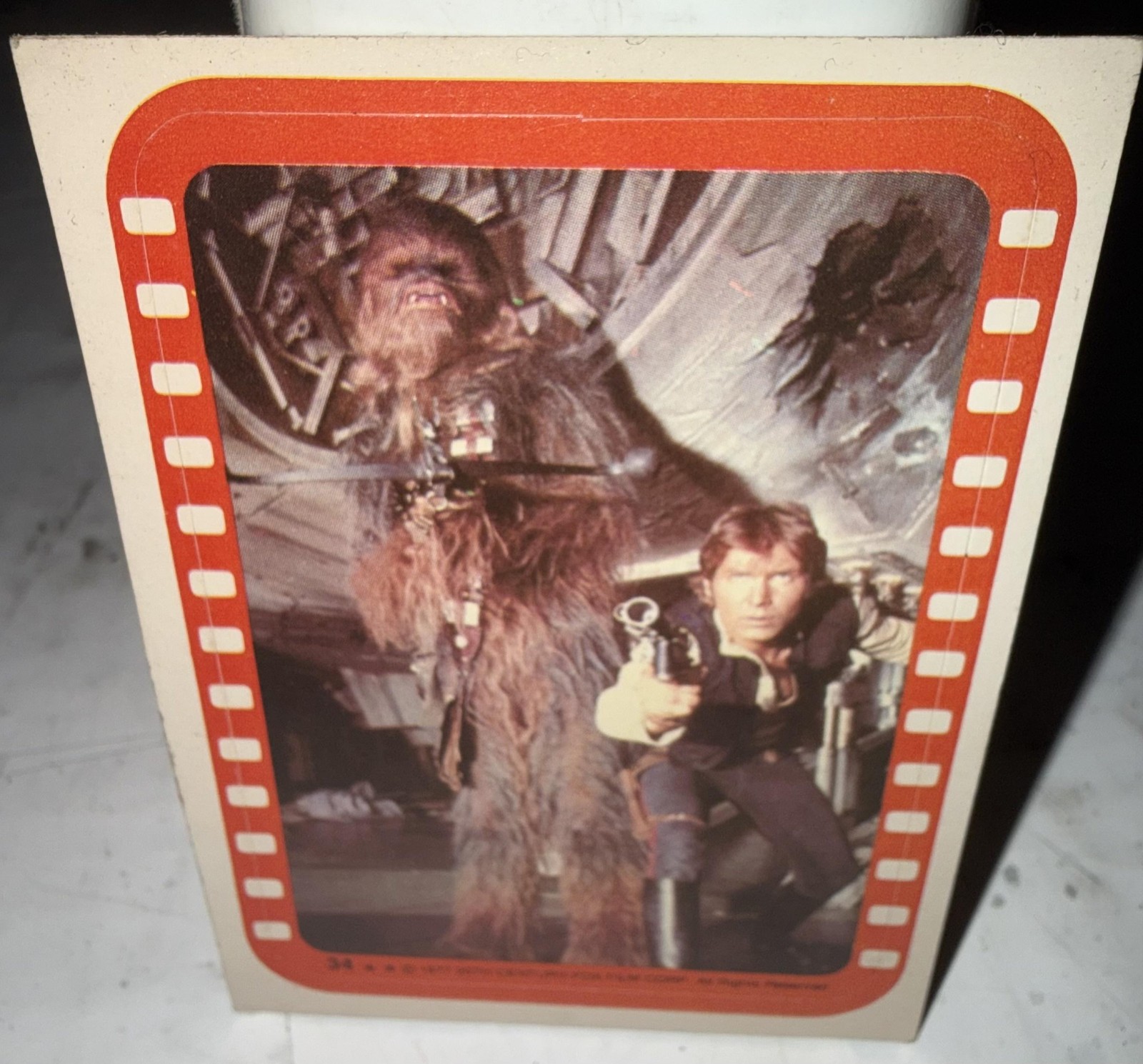 Carta Vintage 1977 Star Wars Han Solo Chewbacca 34 Filmstrip Foto Non Sport
