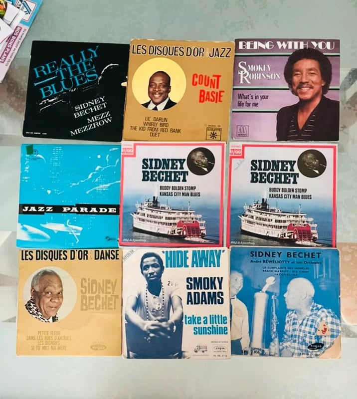 Lot de 9 disques 45 tours jazz