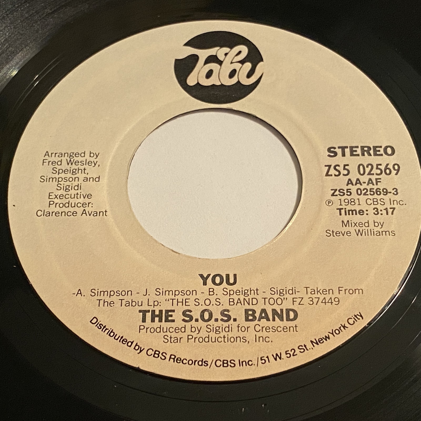 The S.O.S. Band: You / There Is No Limit 45 - Tabu - Funk
