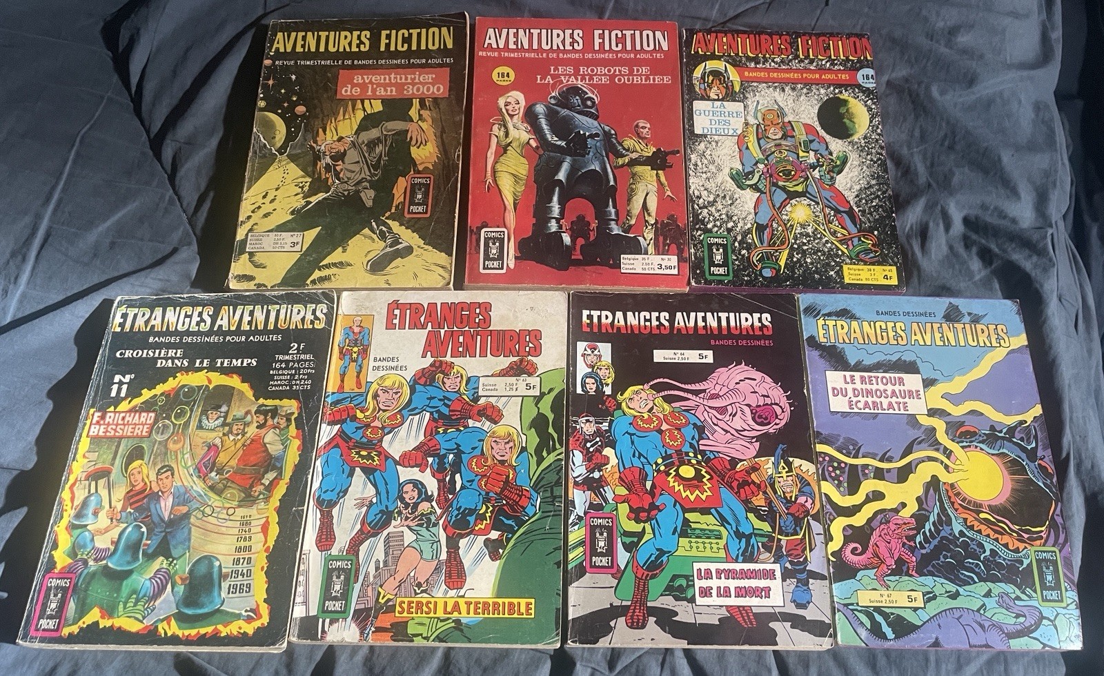 7 Comics Pocket Aventures Fiction Étranges Aventures Bessiere Kirby Marvel Dc