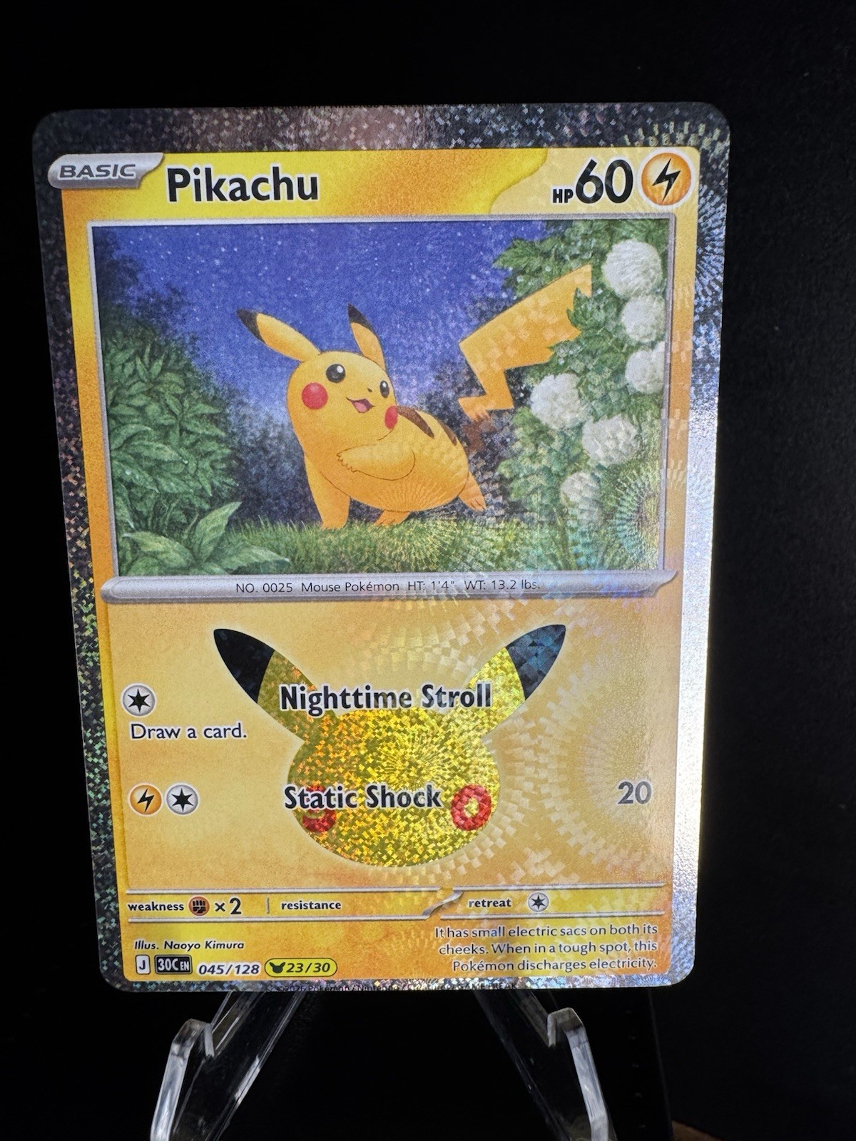 Pokémon TCG Pikachu 30° 23/30 ERRORE Carta Mista 🟡 Celebrazioni Asako Ito NM