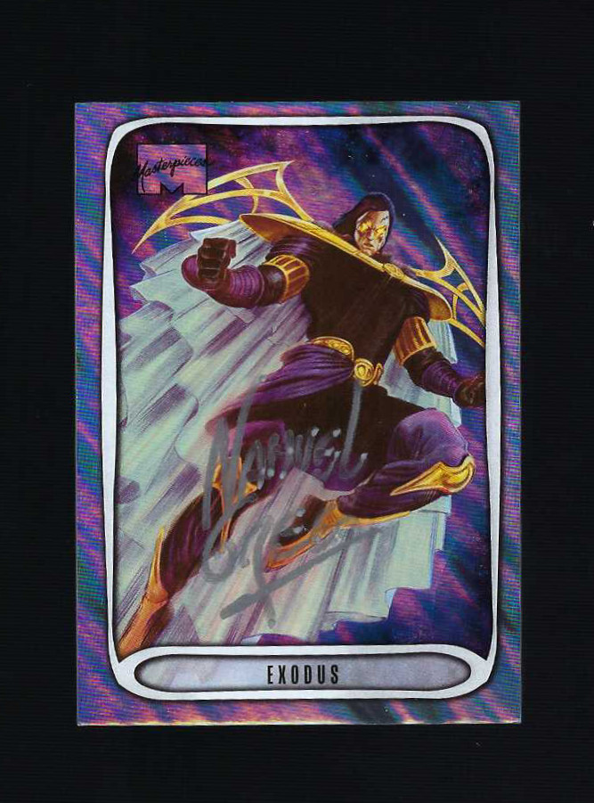 2024 Marvel Masterpieces Holofoil Moon Lava Autograph /10 Exodus by Nahuel Grego