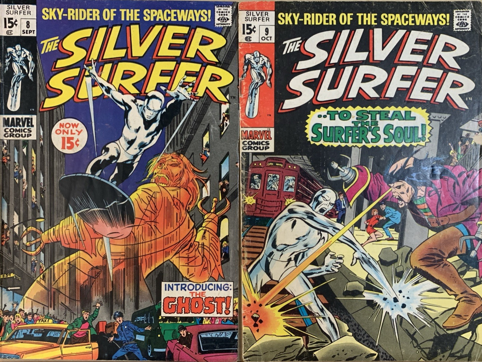 SILVER SURFER 8 & 9  2nd MEPHISTO!  STAN LEE Story!  JOHN BUSCEMA Art!  VG (4.0)