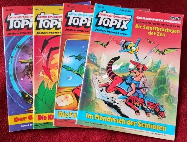 4x I Naufraghi del Tempo - Fumetto Completo - in TOPIX 18,20,22,28 Bastione