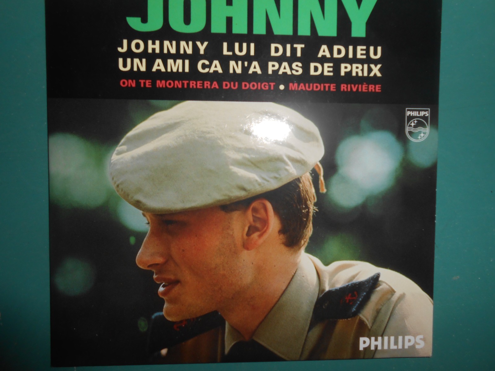 JOHNNY HALLYDAY " johnny lui dit adieu" CD EP POCHETTE NOIRE