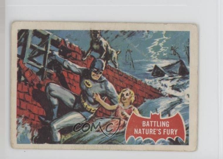 1966 Topps Batman serie A (logo pipistrello rosso) Battle Nature's Fury #23A 1f7d