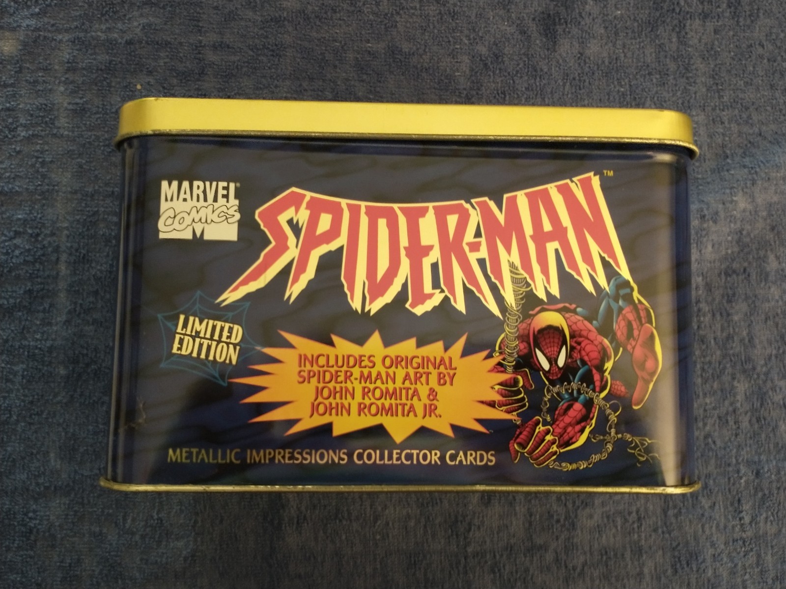 1996 Spider-man Tin 20 Metallic Impressions Collector Cards Nice SEE PICTURES 