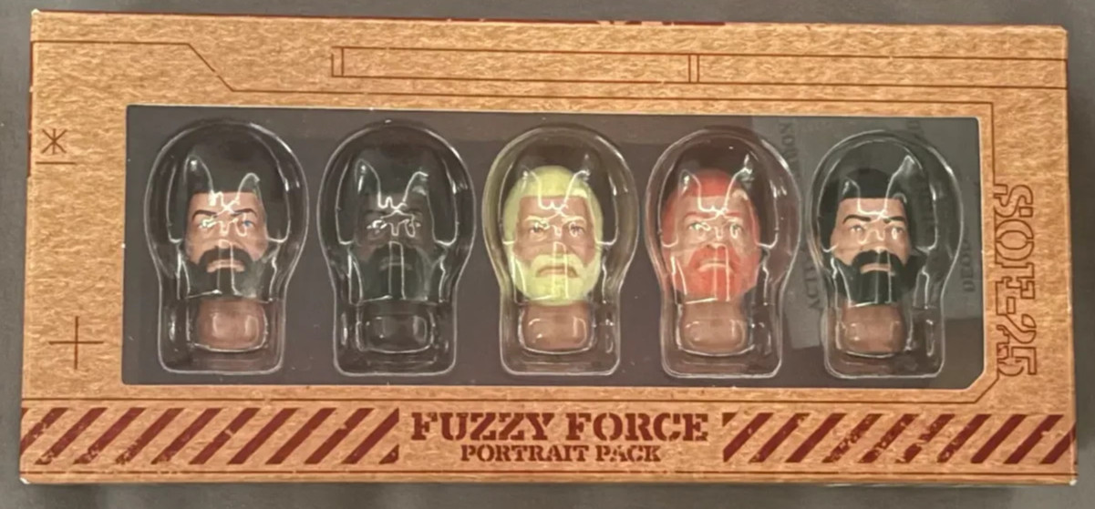 Soldiers Of Fortune 1:12 FUZZY FORCE Confezione Ritratto TESTA FLOCCATA PERSONALIZZATA 6” GI JOE