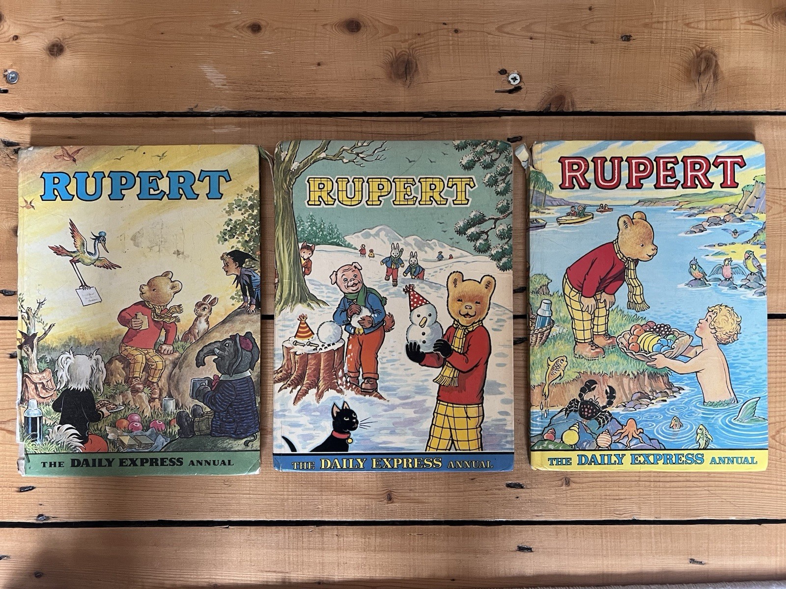 3x Vintage Rupert The Bear Daily Express Annual 1972 1974 1975 Hardback