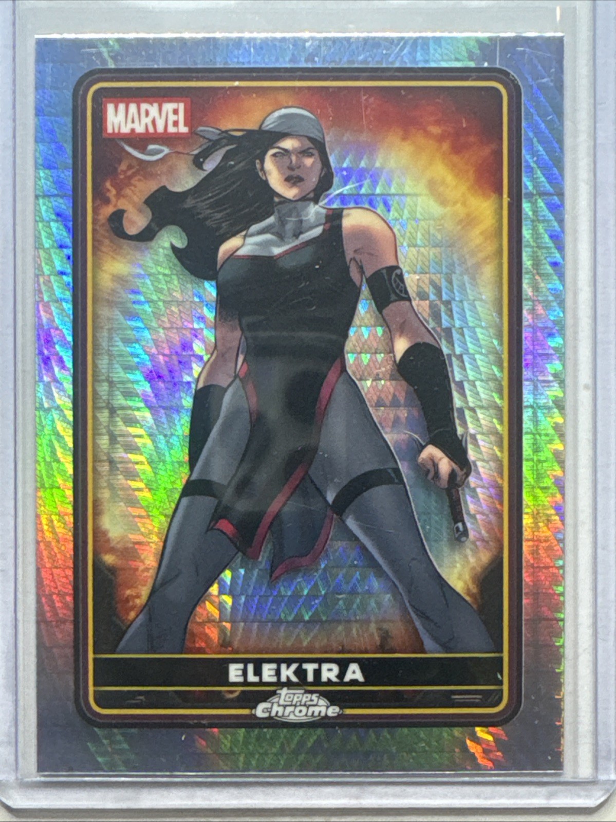 2025 Topps Chrome Deadpool - Elektra #17 - Rifrattore a prisma