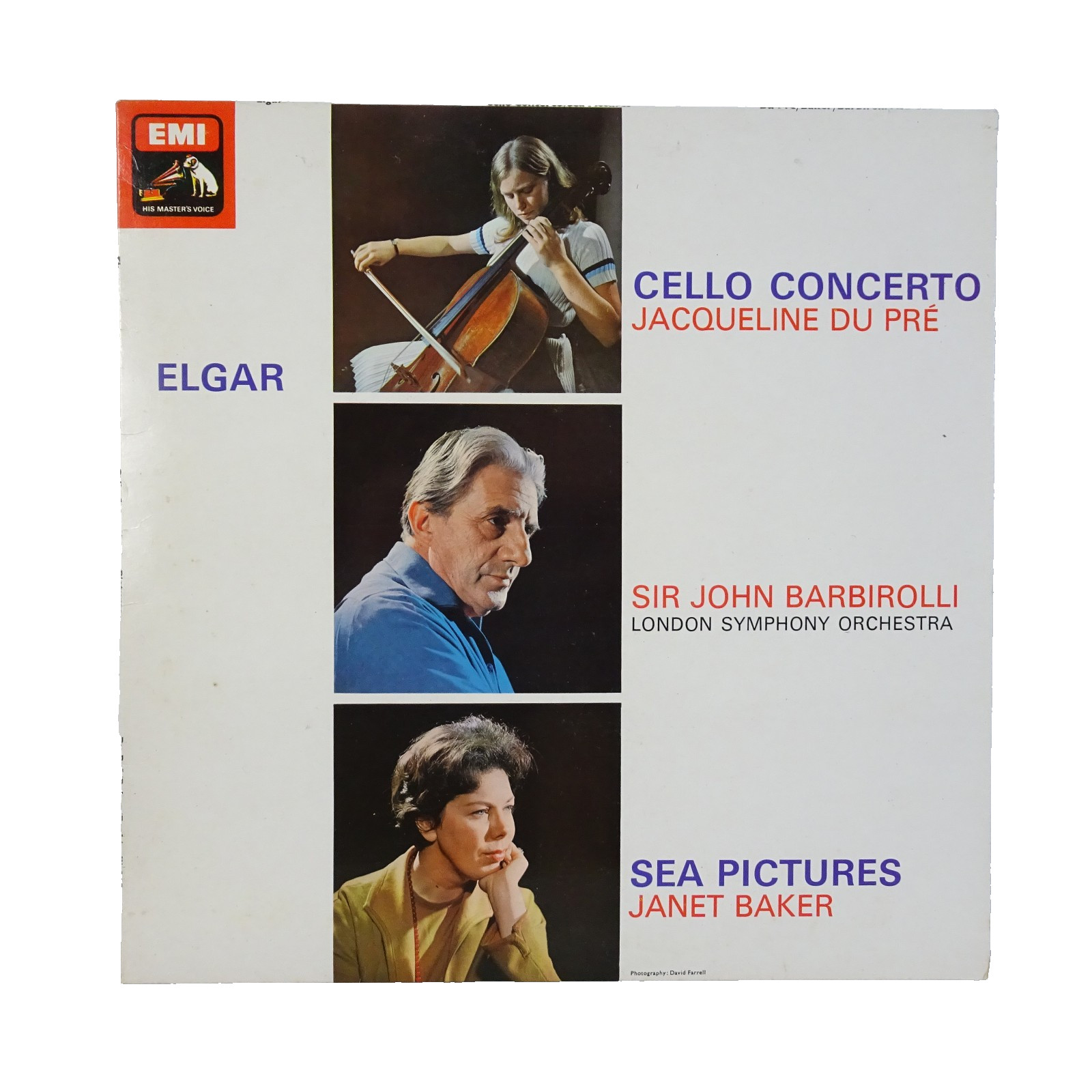 Elgar CELLO CONCERTO SEA PICTURES  du Pre Baker LP EMI ASD 655 UK 1982 RE NM/EX