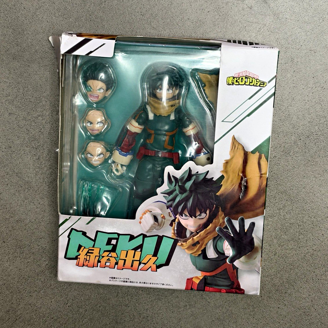 My Hero Academia Izuku Midoriya Deku Plastic Figure w/ Alternate Faces, Boxed