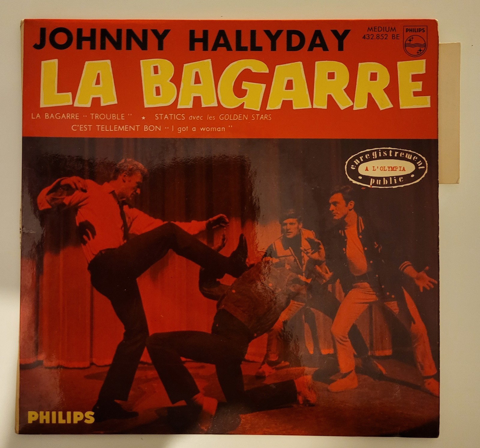 Johnny Hallyday La Bagarre EP 45T Fra 1963 Richir Titres 2 Lignes Languette NEUF