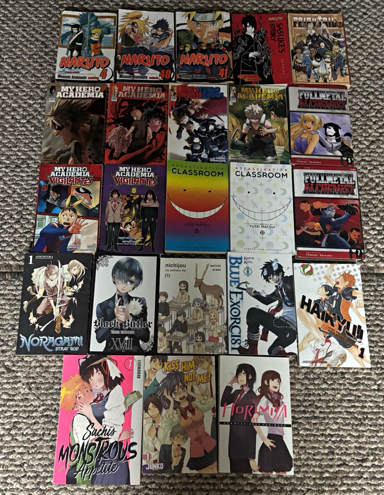 Manga Lotto 23 Libri Naruto My Hero Academia FMA Assassination Classroom Inglese