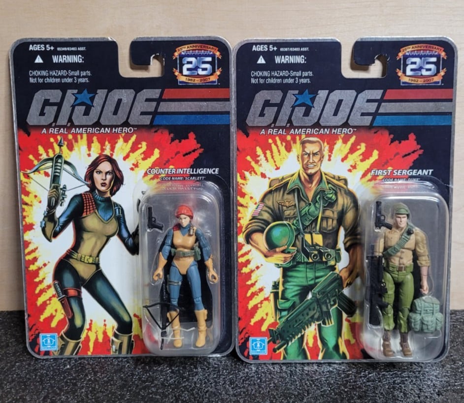 GI Joe 25th Scarlett & Duke set di 2 figurine scala 1:18 versioni foil