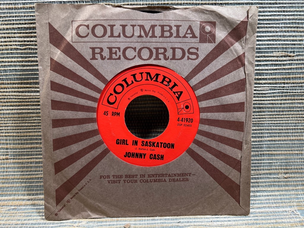 Johnny Cash - Girl From Saskatoon / Locomotive Man 45 7" 1960 Columbia 4-41920