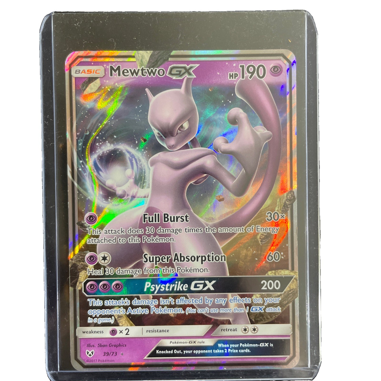 Mewtwo GX 39/73 GX Raro Leggende Lucenti Pokemon 2017