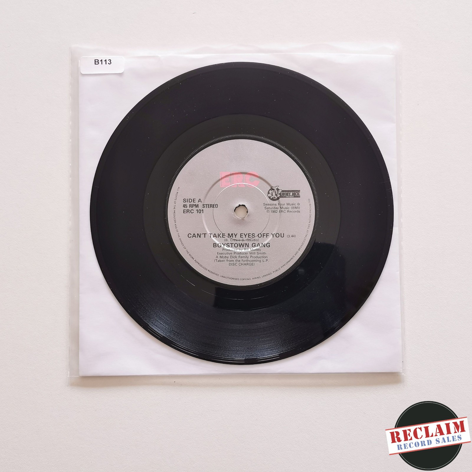 boystown gang - can't take my eyes off you 7" vinyl record VG