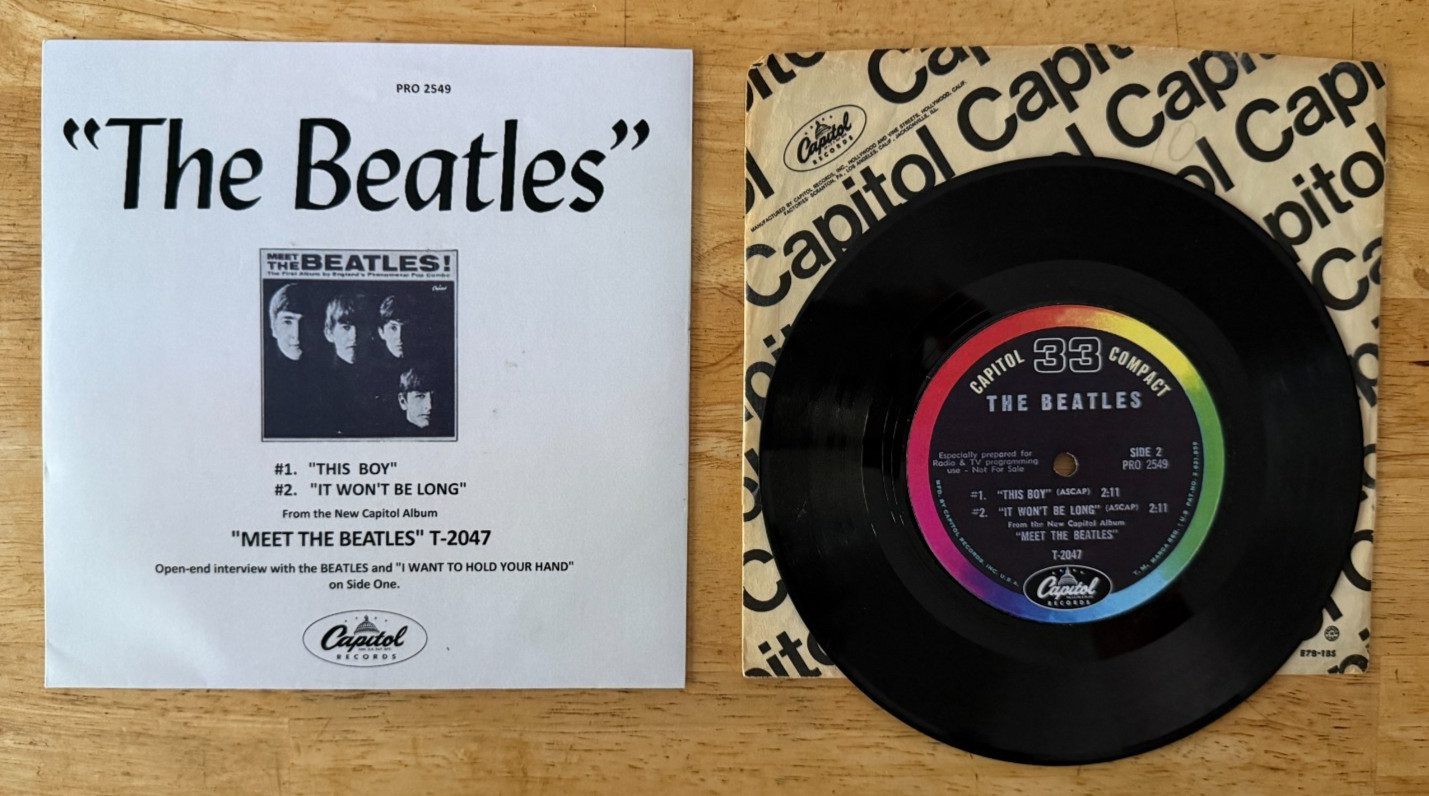 33 7" SP THE BEATLES MEET THE BEATLES THIS BOY CAPITOL PRO 2549