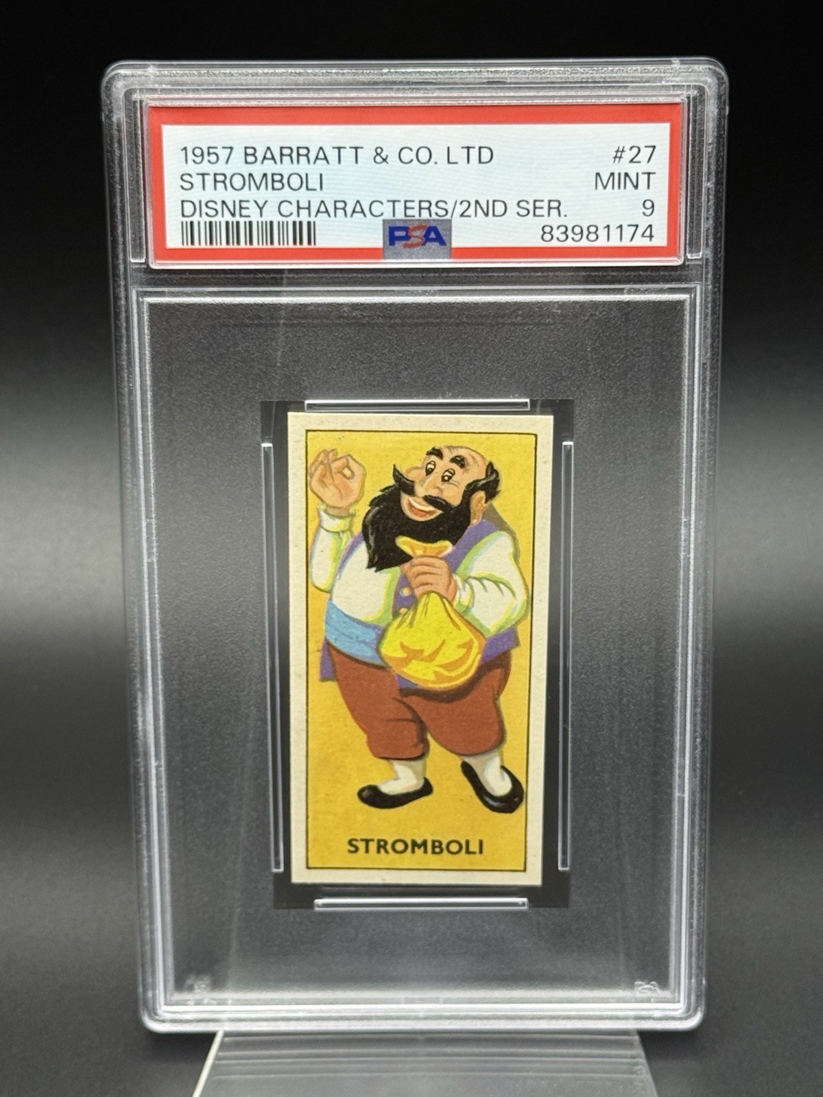 1957 Barratt & Co Ltd Stromboli Personaggi Disney 2° Serie PSA 9