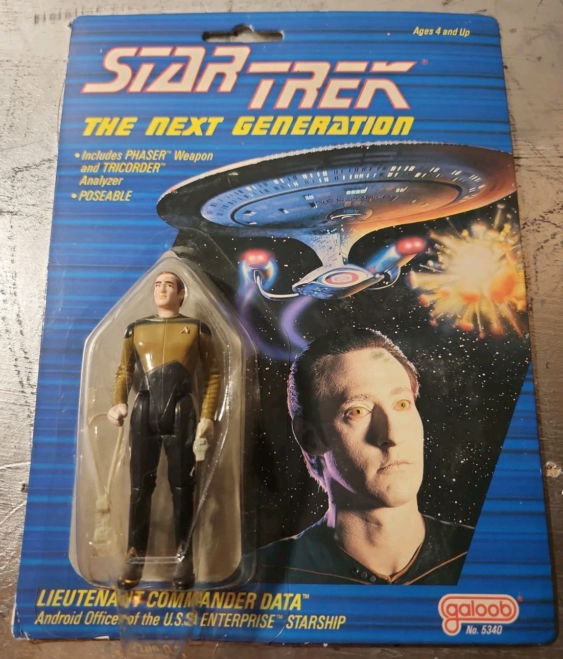 Lt Commander Data 1988 STAR TREK The Next Generation Galoob SIGILLATO 
