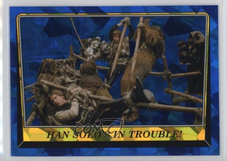 2023 Topps Chrome Sapphire Star Wars ROTJ Han Solo's nei guai! #195 2qw