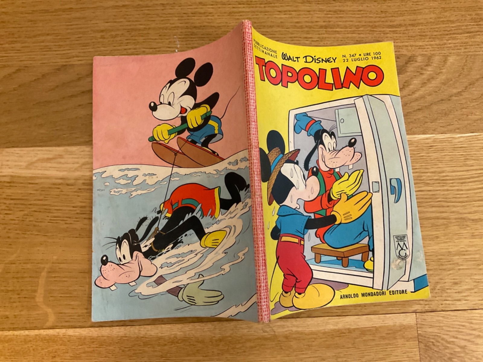TOPOLINO LIBRETTO N.347 MONDADORI DISNEY 1962 NO BOLLINO, NO FIGURINE,