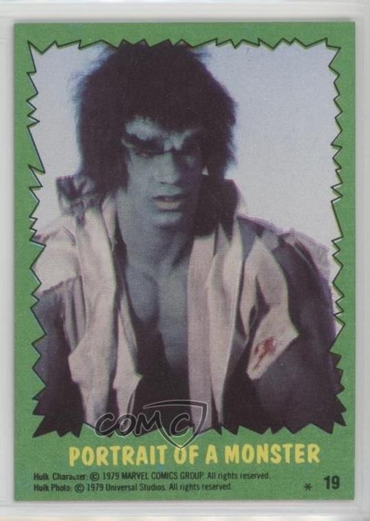 1979 Topps Marvel L'incredibile Hulk Hulk Ritratto di mostro #19 02v3