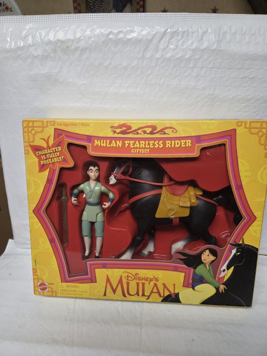 Disney's Mulan, Mulan Fearless Rider, Figurina Mattel 1998 nuova con scatola