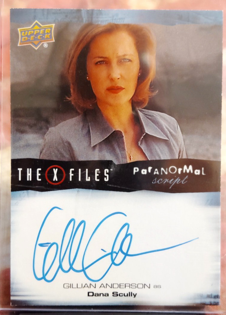 X FILES MOSTRI DELLA SETTIMANA PARANORMAL SCRIPT GILLIAN ANDERSON CARTOLINA AUTOGRAFA