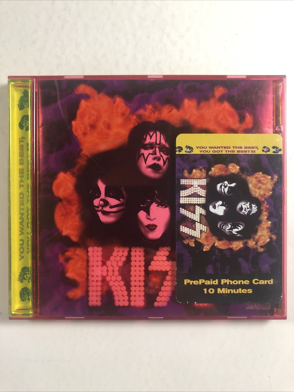 KISS "You Wanted The Best, You Got The Best" CD Mercury 1996 Phone Card attached