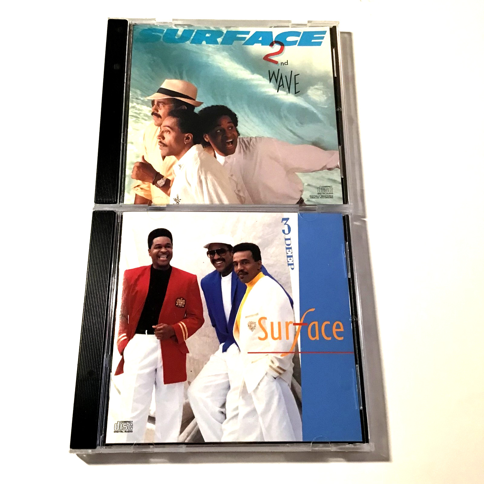Surface 2 CD Lot: 2nd Wave (1988), 3 Deep (1990) R&B, Shower Me With Your Love