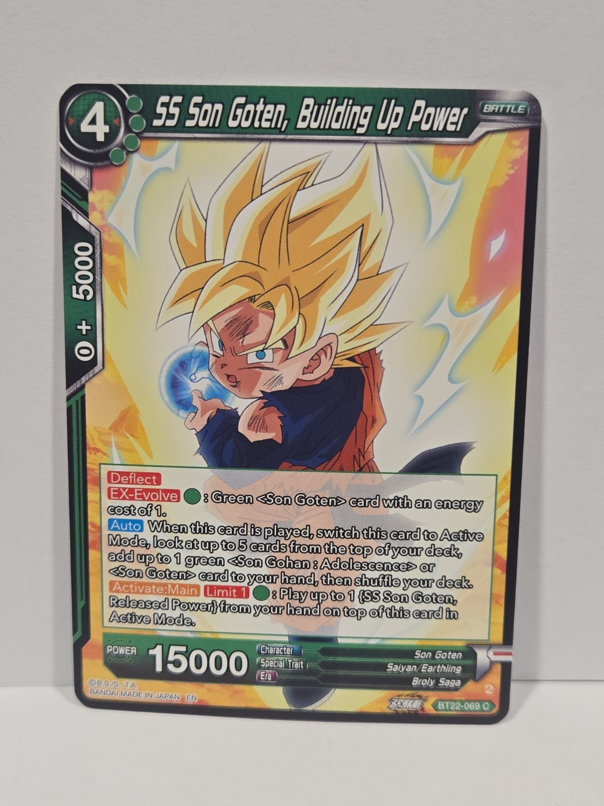 Dragon Ball Super Gioco di Carte SS Son Goten, Costruire Potere Colpo Critico...