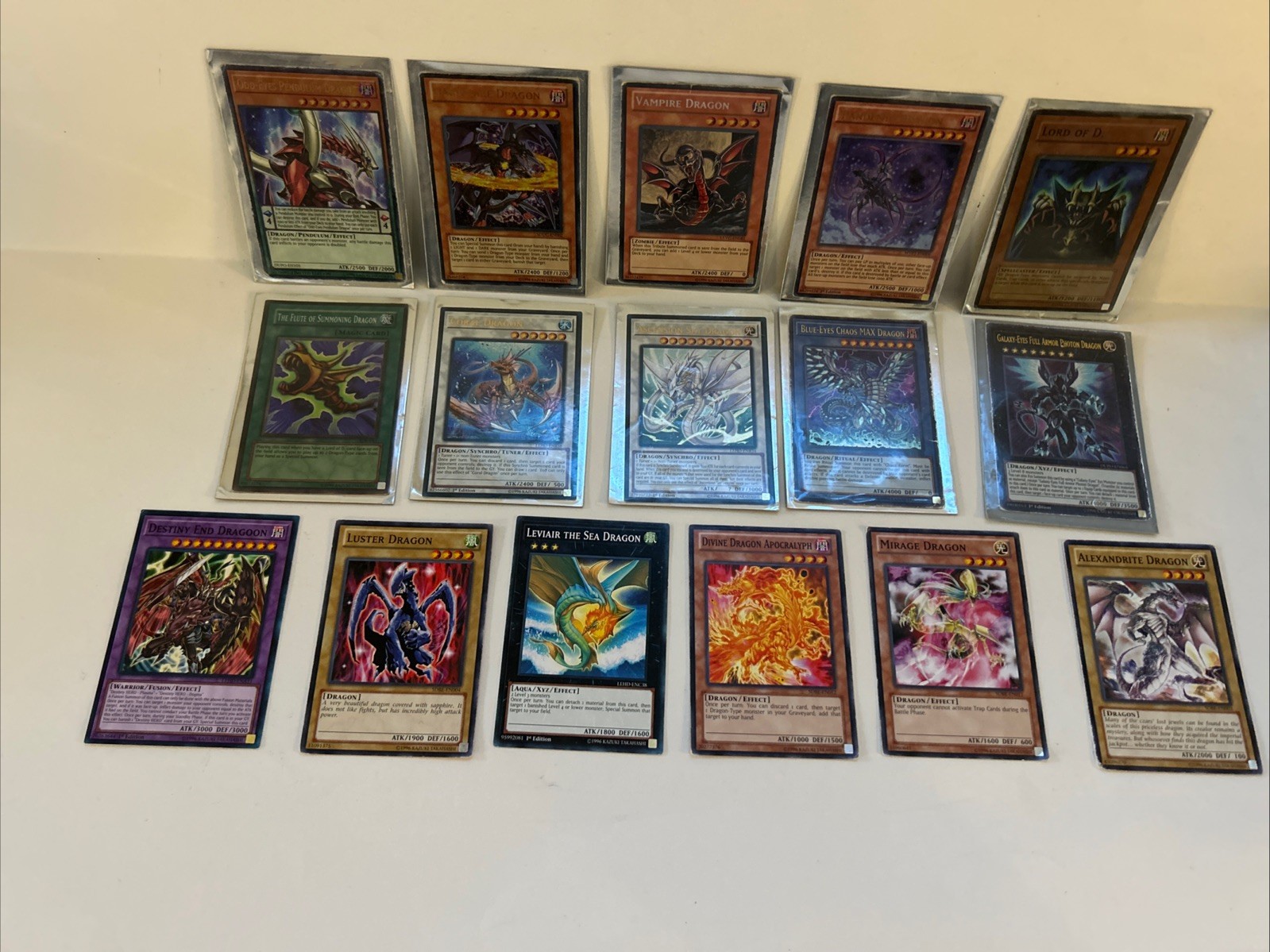 1996 Yu-Gi-Oh! 16 Dragon Set: BlueEyesChaos MAX, Lord of D., Flute of Summoning