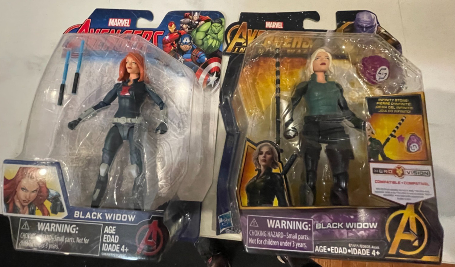 2 Marvel Black Widow 6" Figure Avengers Infinity War Stone Battons nuovi con scatola sigillati