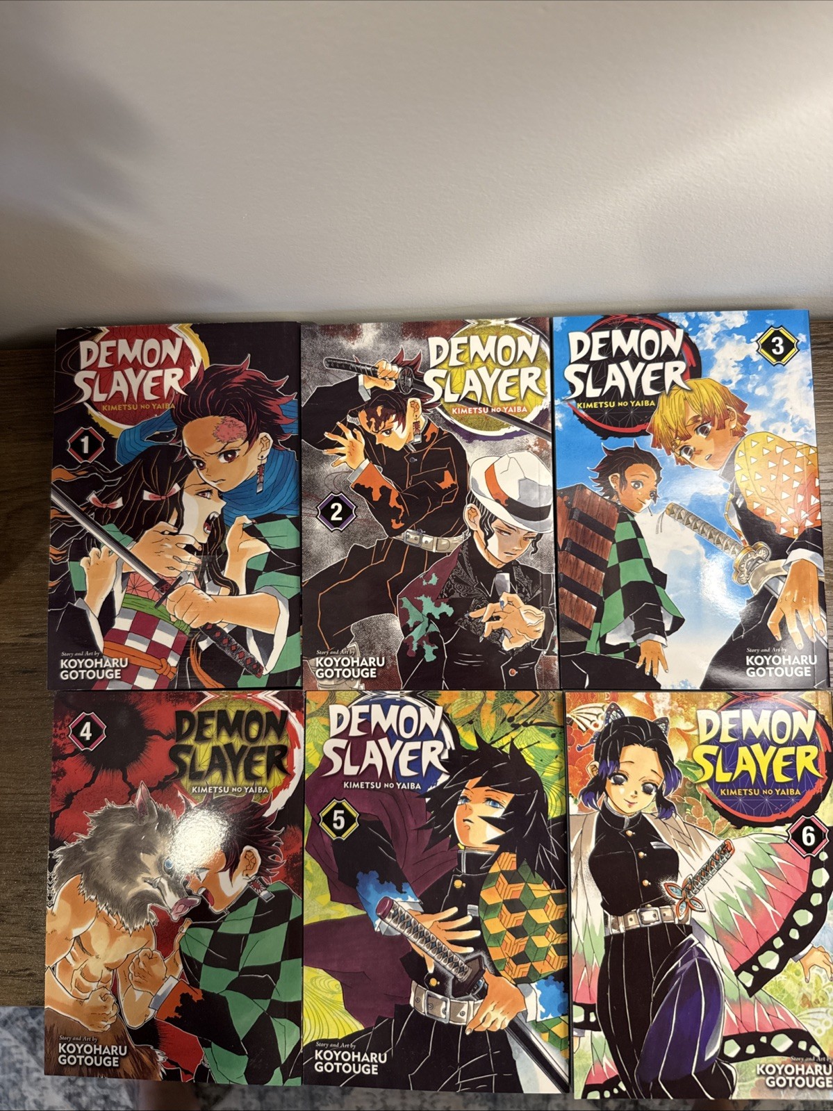 Set 6 libri Demon Slayer Kimetso No Yaiba volume 1-6 inglese