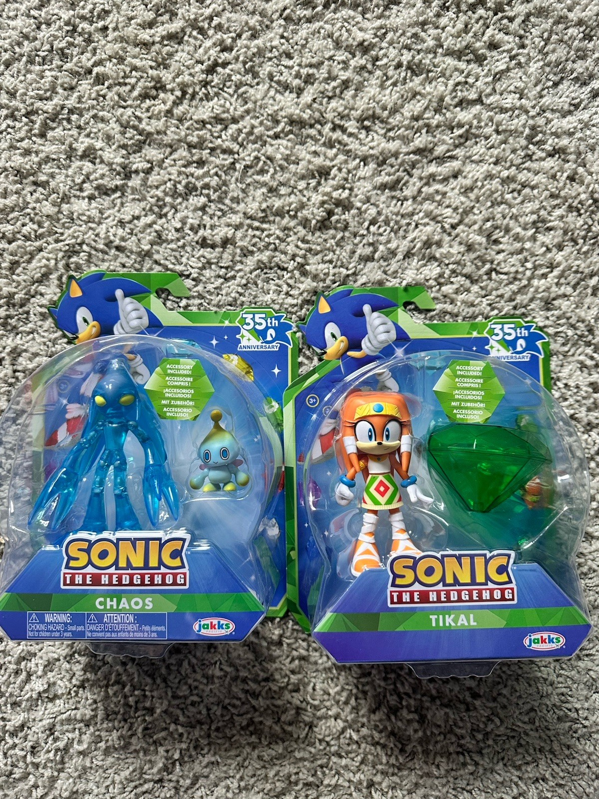 Set Of 2 Sonic 35th Anniversary Tikal And Chaos Collectible Figure Jakks Pacific